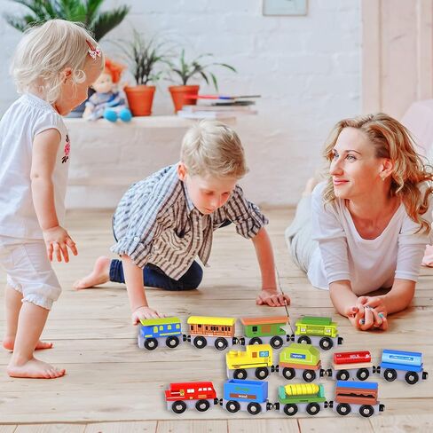 Wooden Train Cars - 12 Pack - A Kids Favorite Toy Train Set in Saudi Arabia