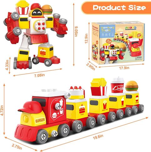 Building Blocks Toys for Age 3-6,STEM Take Apart Transform Train Set Preschool Educational Learning Construction Toys Kit Birthday Gifts for Toddlers Boy Girls Son 3 4 5 6 7 8 Year Old in Kuwait