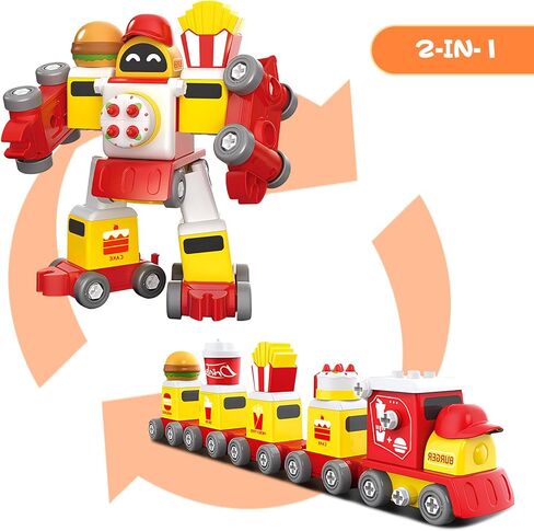 Building Blocks Toys for Age 3-6,STEM Take Apart Transform Train Set Preschool Educational Learning Construction Toys Kit Birthday Gifts for Toddlers Boy Girls Son 3 4 5 6 7 8 Year Old in Kuwait