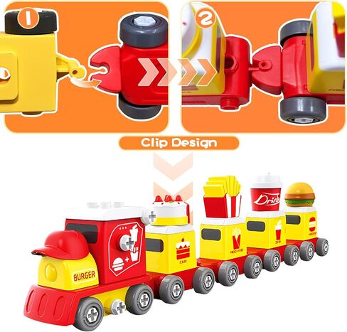 Building Blocks Toys for Age 3-6,STEM Take Apart Transform Train Set Preschool Educational Learning Construction Toys Kit Birthday Gifts for Toddlers Boy Girls Son 3 4 5 6 7 8 Year Old in Kuwait