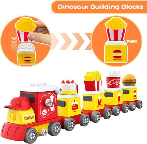 Building Blocks Toys for Age 3-6,STEM Take Apart Transform Train Set Preschool Educational Learning Construction Toys Kit Birthday Gifts for Toddlers Boy Girls Son 3 4 5 6 7 8 Year Old in Kuwait