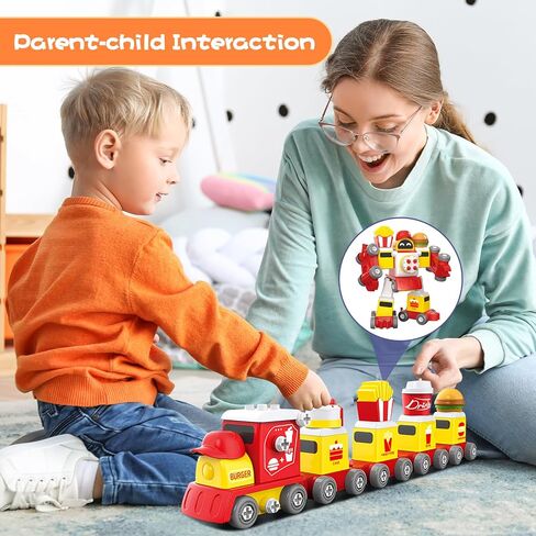 Building Blocks Toys for Age 3-6,STEM Take Apart Transform Train Set Preschool Educational Learning Construction Toys Kit Birthday Gifts for Toddlers Boy Girls Son 3 4 5 6 7 8 Year Old in Kuwait