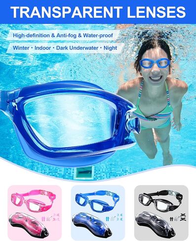 6 Pack Swim Goggles Swimming Goggles No Leaking Full Protection Glasses for Men Women Youth UV Protection Fog Proof Swim Goggles with Nose Clips Ear Plugs Storage Boxes in Saudi Arabia