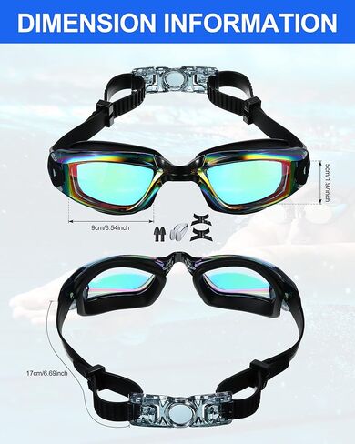6 Pack Swim Goggles Swimming Goggles No Leaking Full Protection Glasses for Men Women Youth UV Protection Fog Proof Swim Goggles with Nose Clips Ear Plugs Storage Boxes in Saudi Arabia