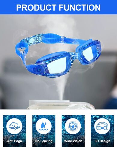 6 Pack Swim Goggles Swimming Goggles No Leaking Full Protection Glasses for Men Women Youth UV Protection Fog Proof Swim Goggles with Nose Clips Ear Plugs Storage Boxes in Saudi Arabia