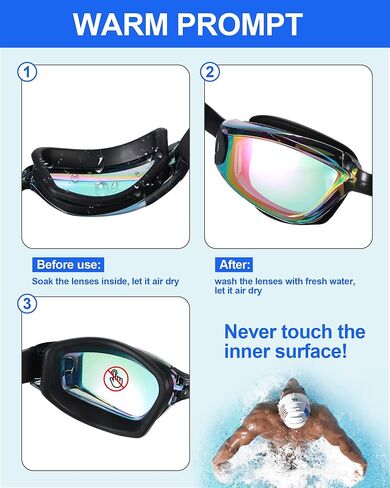 6 Pack Swim Goggles Swimming Goggles No Leaking Full Protection Glasses for Men Women Youth UV Protection Fog Proof Swim Goggles with Nose Clips Ear Plugs Storage Boxes in Saudi Arabia