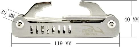 GEZICHTA Diving Repair Multi Tool,13 in 1 Professional Stainless Steel Folding Scuba Toolpack Repair Multi Tool Diver Tool Kit for Diving Snorkeling in Kuwait