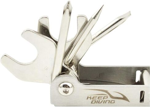 GEZICHTA Diving Repair Multi Tool,13 in 1 Professional Stainless Steel Folding Scuba Toolpack Repair Multi Tool Diver Tool Kit for Diving Snorkeling in Kuwait