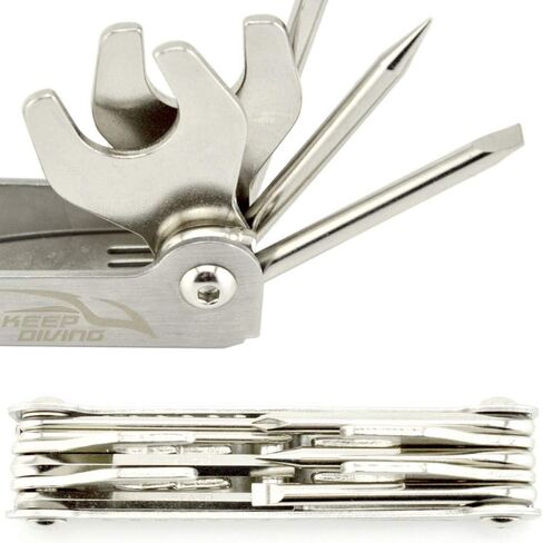 GEZICHTA Diving Repair Multi Tool,13 in 1 Professional Stainless Steel Folding Scuba Toolpack Repair Multi Tool Diver Tool Kit for Diving Snorkeling in Kuwait