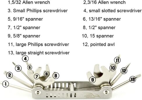 GEZICHTA Diving Repair Multi Tool,13 in 1 Professional Stainless Steel Folding Scuba Toolpack Repair Multi Tool Diver Tool Kit for Diving Snorkeling in Kuwait