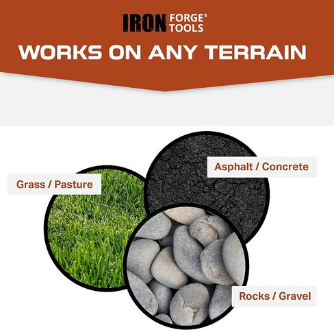Iron Forge Tools Heavy Duty Swivel Knobby Caster, 6" Height, 5" Diameter, Set of 4 Flat-Free Solid PU Knobby Tread Caster Wheels, with Swiveling Bases, Two Casters with Brakes and Two Without in Saudi Arabia