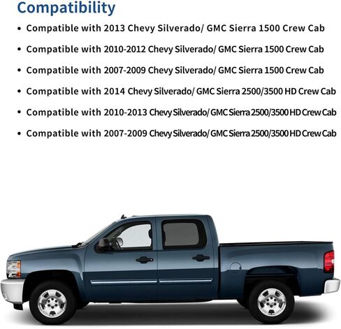 سجادات أرضية OEDRO تناسب 2007-2013 Silverado/Sierra 1500&2007-2014 Silverado/Sierra 2500/3500 HD Crew Cab، حماية فريدة من نوعها من مادة TPE سوداء لجميع الأحوال الجوية تتضمن الصف الأول والثاني: مجموعة كاملة من البطانات in Kuwait