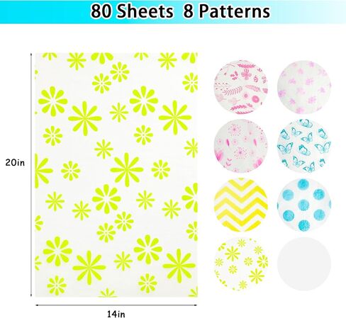 80 Sheets Flower Tissue Paper 20" x 14" Spring Style Gifts Wrapping Paper for Birthday Wedding Party DIY Crafts in Saudi Arabia