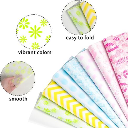 80 Sheets Flower Tissue Paper 20" x 14" Spring Style Gifts Wrapping Paper for Birthday Wedding Party DIY Crafts in Saudi Arabia