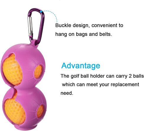 PATIKIL Golf Ball Holder Silicone Balls Carrier Protective Portable Sleeve with Buckle for Golf Bag Belt, in Saudi Arabia