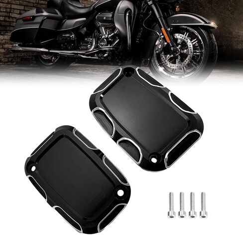 GITOBEHA Motorcycle Brake Clutch Master Cylinder Covers Aluminum Left and Right Front Brake Reservoir Cylinder Cap Compatible with Harley Touring Road King Street Road Electra Glide Ultra Classic in Saudi Arabia