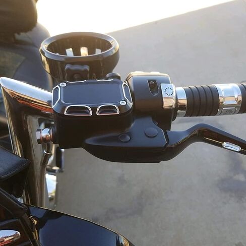 GITOBEHA Motorcycle Brake Clutch Master Cylinder Covers Aluminum Left and Right Front Brake Reservoir Cylinder Cap Compatible with Harley Touring Road King Street Road Electra Glide Ultra Classic in Saudi Arabia