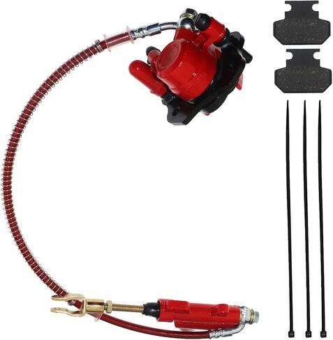PRO BAT Front Disc Brake Master Cylinder Caliper Assembly with Extra Brake Pad for 50cc 90cc 110cc 125cc ATV Quad Dirt Bike, Red in Saudi Arabia