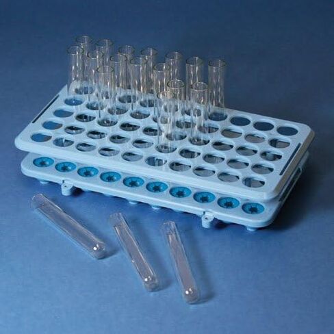 Globe Scientific، حامل أنبوبي مع مقابض، 456920، بولي أوكسي ميثيلين (POM)، قابل للتعقيم، أنابيب 17 مم، أزرق، 50 مكان in Saudi Arabia