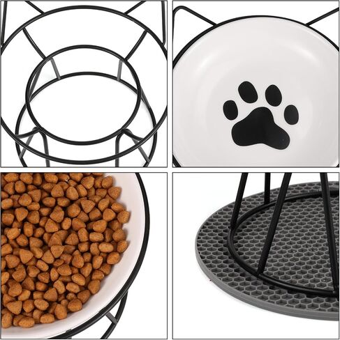FRIUSATE 2PCS Ceramic Raised Cat Bowls, Elevated Cat Bowl with Stand Anti Vomiting Pet Feeding Dishes Non Slip Protect Pet's Spine Wide Bowls Whisker-Friendly Cat Dish for Cats Kitten Puppy in Saudi Arabia