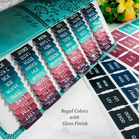 Bible Tabs for Women and Men, Bible Tabs for Study Bible, 84 Bible Book Tabs Laminated with Gloss Finish for Old and New Testament, Large Print, Includes Catholic Bible Tabs - Abbreviated in Saudi Arabia