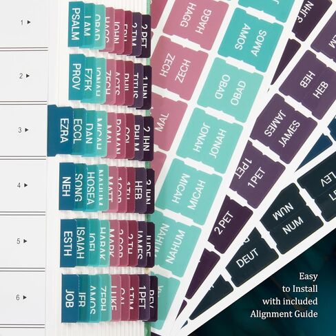 Bible Tabs for Women and Men, Bible Tabs for Study Bible, 84 Bible Book Tabs Laminated with Gloss Finish for Old and New Testament, Large Print, Includes Catholic Bible Tabs - Abbreviated in Saudi Arabia