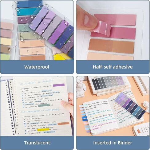 1000Pcs Annotating Tabs-Book Tabs for Annotating Books-Morandi Multi-Colored Writable and Repositionable Book Flags Tabs Strip Index Tabs. in Saudi Arabia