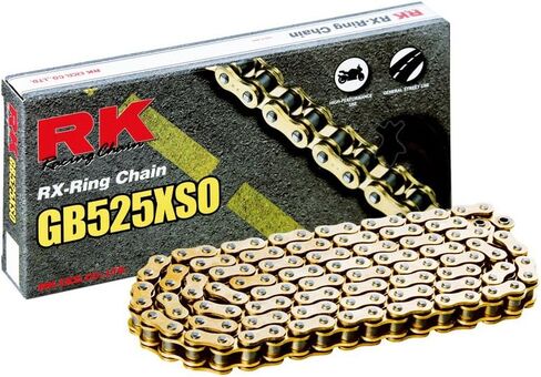 RK Racing Chain GB525XSO-110 (525 Series) Gold 110 Link High Performance Street and Off-Road RX-Ring Chain with Connecting Link in Saudi Arabia
