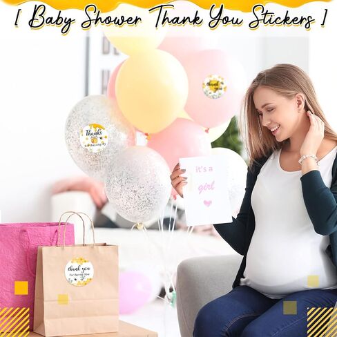 500 Pieces 1.5 Inch Bee Thank You Labels Baby Shower Bumble Stickers for Jars Bottle Gift Box Birthday Baby Shower Party Favor Label Stickers 8 Design in Saudi Arabia