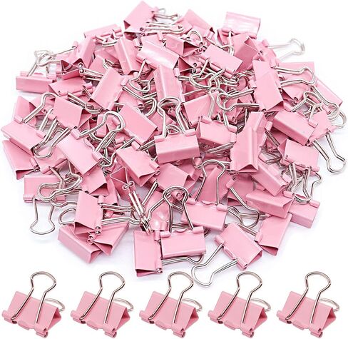 Mini Binder Clips, Paper Clip, Small Paper Clamps 15mm (5/8 inch), 100 Pack Micro Size Office Clips for Home School and Business (Multicolored) in Saudi Arabia