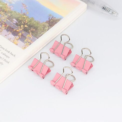 Mini Binder Clips, Paper Clip, Small Paper Clamps 15mm (5/8 inch), 100 Pack Micro Size Office Clips for Home School and Business (Multicolored) in Saudi Arabia