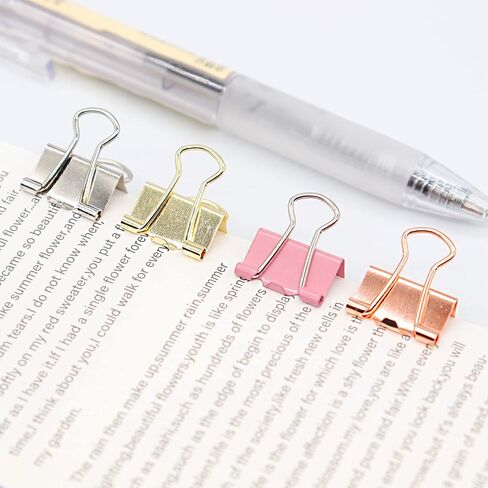 Mini Binder Clips, Paper Clip, Small Paper Clamps 15mm (5/8 inch), 100 Pack Micro Size Office Clips for Home School and Business (Multicolored) in Saudi Arabia