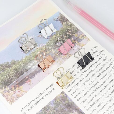 Mini Binder Clips, Paper Clip, Small Paper Clamps 15mm (5/8 inch), 100 Pack Micro Size Office Clips for Home School and Business (Multicolored) in Saudi Arabia