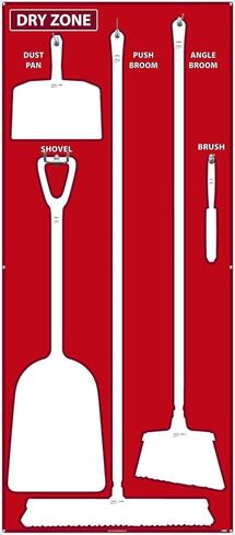 NMC SB132AL 5S Dry Zone Janitorial Shadow Board, 68"x30", Blue/Black, Aluminum Sign (Tools Sold Separately) in Kuwait