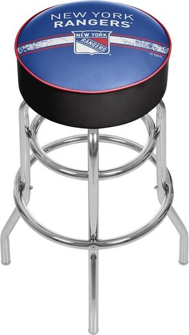 العلامة التجارية Gameroom NHL New York Rangers Chrome Bar Stool مع دوار in Saudi Arabia