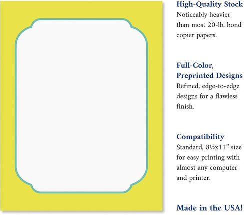 Blue Alluring Border Letter Papers - Set of 25 spring stationery papers are 8 1/2" x 11", Computer Printable Letterhead, Spring Bridal, Easter Flyers, Invitations, or Letters in Saudi Arabia