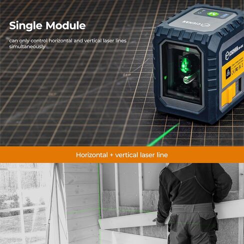 Laser Level Rechargeable, CIGMAN G02 Green Self-Leveling Cross Line Laser Level with Horizontal and Vertical Lines, 100 Ft Visibility, Rotatable 360°, Charging Cable Included in Saudi Arabia