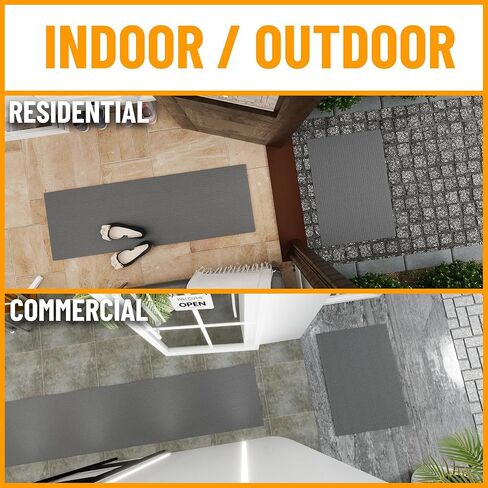 سجادة Sweet Home Stores قابلة للغسل بتصميم مضلع للاستخدام الداخلي والخارجي بظهر مطاطي، رمادي، 2'7 بوصة × 9'10 بوصة in Kuwait