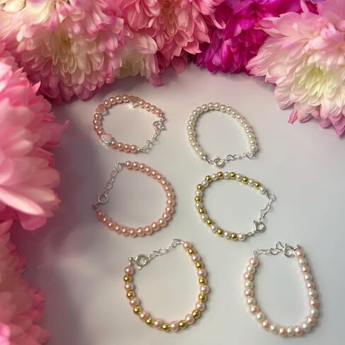 Sweet Bebe Handcrafted Baby Pearl Beaded Bracelet in Saudi Arabia