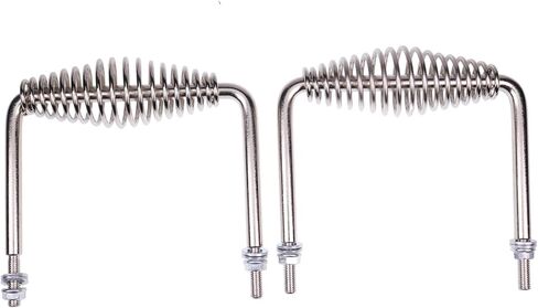 مقبض زنبركي من الفولاذ المقاوم للصدأ Chamixx 2X 6 بعرض 5 بوصات بشكل عام مع قضيب فولاذي 1/2 بوصة متوافق مع معظم حفر الشواء والمقطورات والمشاريع المعدنية المخصصة للمدخنين ومواقد الخشب والخزائن in Kuwait