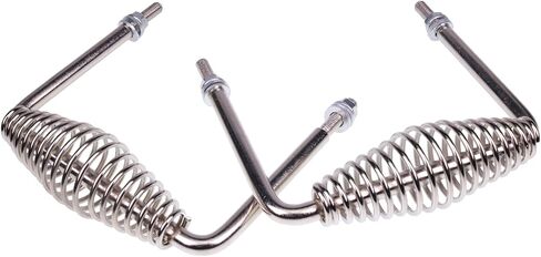 مقبض زنبركي من الفولاذ المقاوم للصدأ Chamixx 2X 6 بعرض 5 بوصات بشكل عام مع قضيب فولاذي 1/2 بوصة متوافق مع معظم حفر الشواء والمقطورات والمشاريع المعدنية المخصصة للمدخنين ومواقد الخشب والخزائن in Kuwait