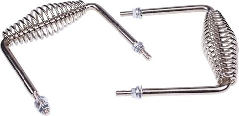 مقبض زنبركي من الفولاذ المقاوم للصدأ Chamixx 2X 6 بعرض 5 بوصات بشكل عام مع قضيب فولاذي 1/2 بوصة متوافق مع معظم حفر الشواء والمقطورات والمشاريع المعدنية المخصصة للمدخنين ومواقد الخشب والخزائن in Kuwait