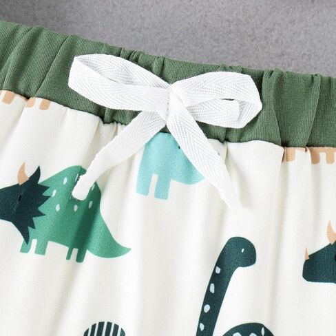 Eaerobc Toddler Baby Boy Girl Spring Summer Outfit Dinosaur Short Sleeve Shirt Pull-on Shorts 2Pcs Clothes Sets in Saudi Arabia