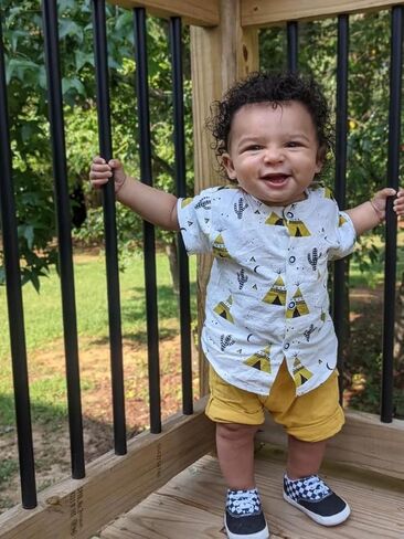 Toddler Infant Baby Boy Clothes Summer Short Sleeve Button Down Shirt Tops Shorts Outfit Set in Saudi Arabia