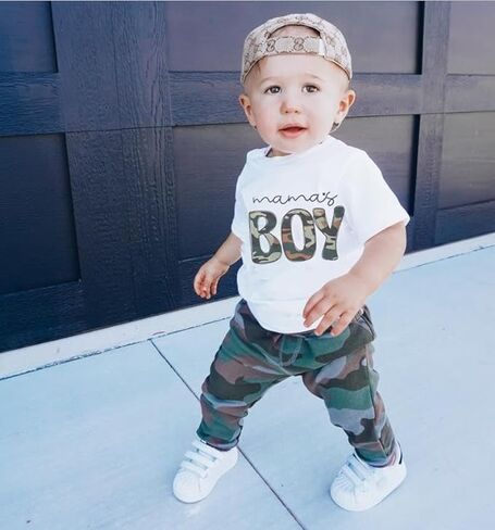 Baby Boy Camouflage Outfit Short Sleeve Pocket T-shirt Tops Shorts Set Toddler Summer Camo Clothes in Saudi Arabia