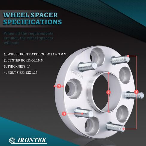 1" Hubcentric Spacers Fit NISSAN INFINITI 5x4.5/5x114.3mm Wheel Spacers Adapter 12x1.25 Studs 66.1 Bore for Nissan 370Z, 350Z, 300ZX, Maxima, Sentra; for INFINITI FX35, FX45, FX50, G35, G37, I30, M45 in Saudi Arabia