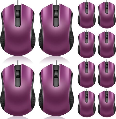 Hoteam 12 Pcs Wired Computer Mouse Bulk Cord USB Computer Mice Ergonomic Wired Mouse for Pcs, Computers, Laptops, Gaming Office Home Supplies(Black) in Saudi Arabia