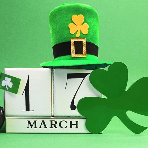 iGeeKid 2 قطعة قبعات حفلات St Patricks إكسسوارات قبعات علوية باللون الأخضر مع لحية للرجال والنساء زي اليوم الأيرلندي هدايا الحفلات in Kuwait