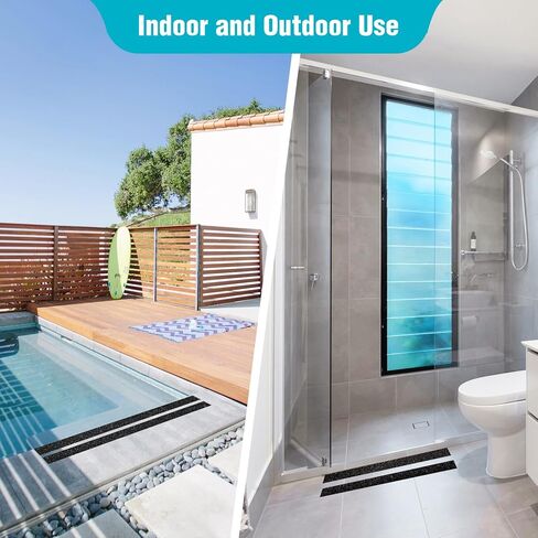 شريط قبضة مضاد للانزلاق 360 ترونيكس، شريط مقبض مانع للانزلاق للسلالم الخارجية وجر الخطوات، 80 حبيبة مقاومة للماء وغير قابلة للانزلاق لمنحدر خطوات الدرج، أسود (2 بوصة × 33 قدم) in Kuwait