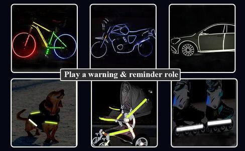 7 لفات شريط عاكس للضوء تحذير للسلامة في الهواء الطلق ملصق إضاءة مقاوم للماء للدراجة شريط لاصق عاكس للدراجة والدراجات النارية والسيارة، ديكور ذاتي اللصق DIY، ملصق عاكس (7 ألوان) in Kuwait